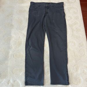 Ermenegildo Zegna Solid Navy Blue Trouser Chinos Straight Pants 38x32 5-Pocket